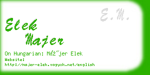 elek majer business card